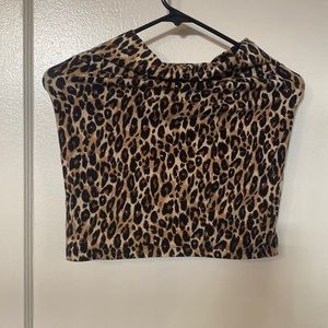 Leopard print mini skirt